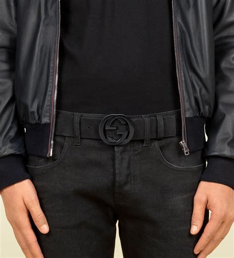 gucci interlocking belt|black men's gucci belt.